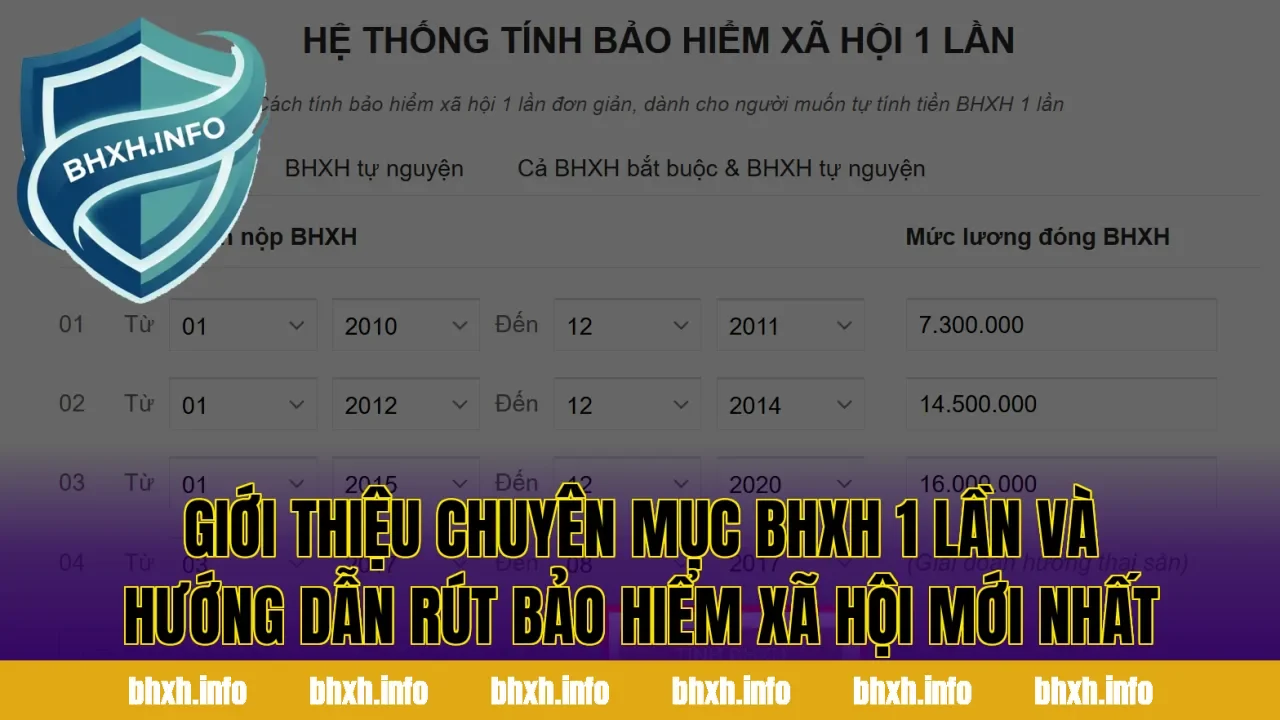 Giới thiệu chuyên mục BHXH 1 lần và hướng dẫn rút bảo hiểm xã hội mới nhất