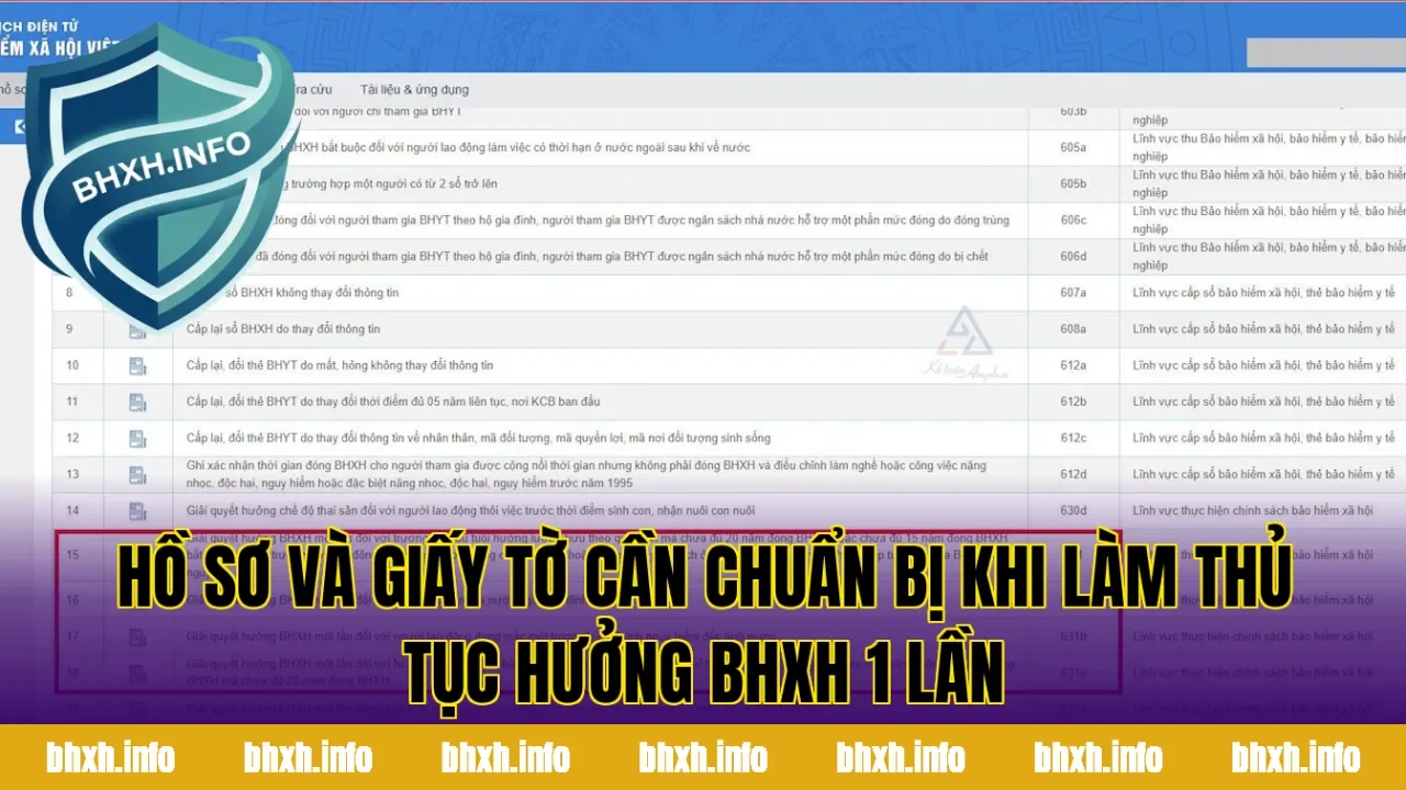 Hồ sơ và giấy tờ cần chuẩn bị khi làm thủ tục hưởng BHXH 1 lần